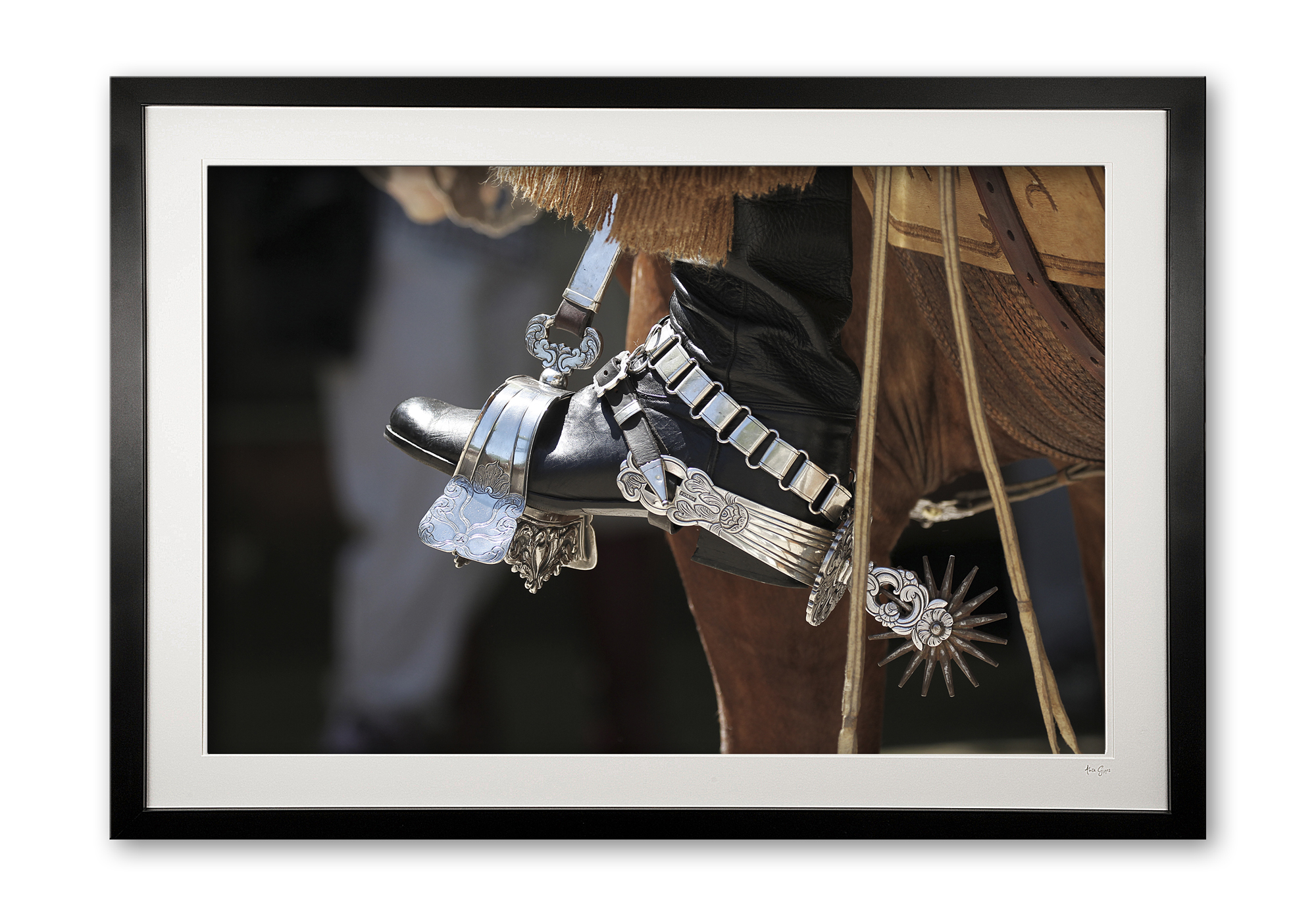 138_g__gaucho_boot__spur_iv_e56g3609_ii_framed_889835487